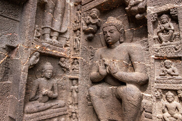 Esquisite Architecture at Ajanta caves near Aurangabad India. These are 30 rock-cut Buddhist cave monuments dating from the second century BCE to about 480 CE.