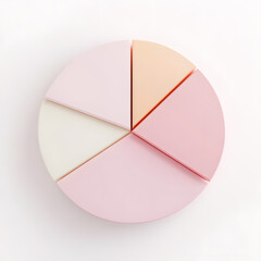 Obraz premium Top view 3d pie chart isolated on white
