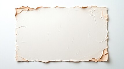 Obraz premium A textured, blank parchment paper with torn edges, ideal for crafting, invitations, or artistic creations.
