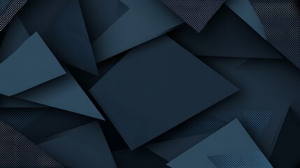 Obraz premium Abstract dark blue geometric background with triangular and rectangular shapes.