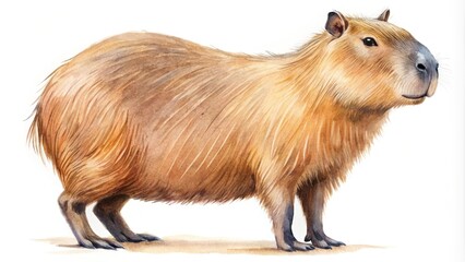 Fototapeta premium watercolor painting of capybara