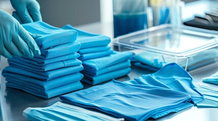 A set of antistatic cloths in a copier cleaning kit