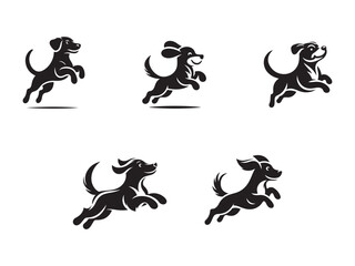 Dog Logo - black vector icon