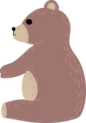 Cute bear cartoon on white background. Vector illustration.