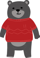 Cute bear cartoon on white background. Vector illustration.