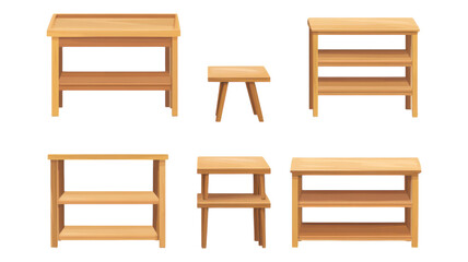 Various wooden tables in different styles and sizes suitable for home or office use.