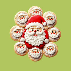 Fototapeta premium Christmas cookie on pastel background
