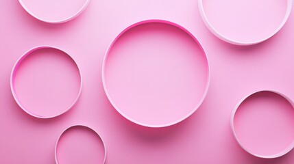 Obraz premium Photo of, Pink background with intersecting circles for design, banner template