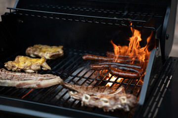Close-up of a barbecue grill