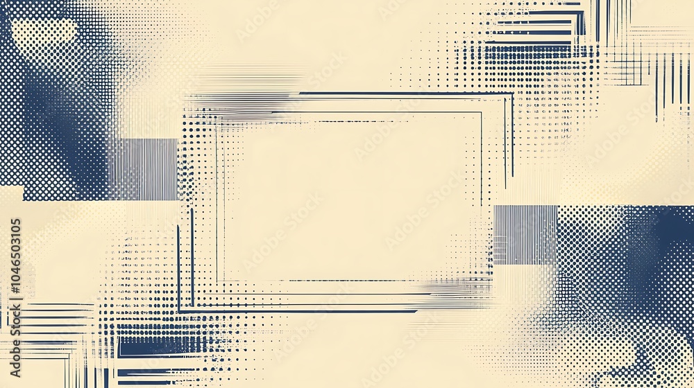 Leinwandbilder abstract geometric background with a central frame in a soft beige color palette.