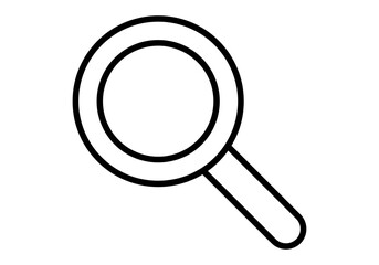 Icono negro de lupa en fondo blanco