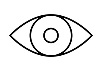 Obraz premium Icono negro de ojo humano abierto
