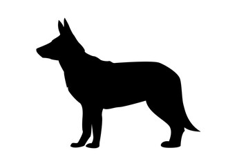 Silueta negra de perro pastor alemán 