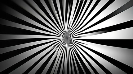 Obraz premium High-contrast black and white design with sharp, bold lines radiating from the center