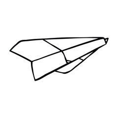 paper airplane icon illustration pencil drawing style