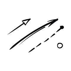pencil style arrow direction icon illustration