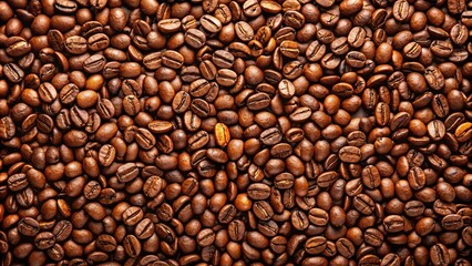 Roasted coffee beans on a minimalist background