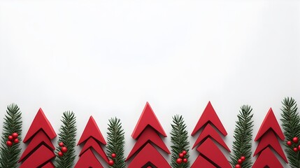 Minimalist Geometric Christmas Tree Design on White Background