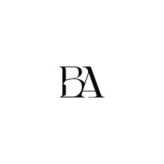 BA monogram logo design letter text name symbol monochrome logotype alphabet character simple logo