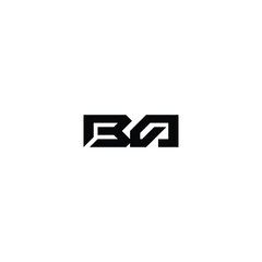 Obraz premium BA monogram logo design letter text name symbol monochrome logotype alphabet character simple logo