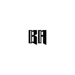 Obraz premium BA monogram logo design letter text name symbol monochrome logotype alphabet character simple logo