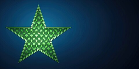 Obraz premium pattern with green star motif on deep blue background