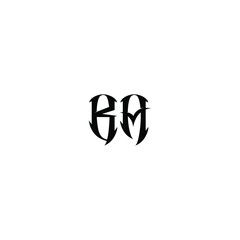 BA monogram logo design letter text name symbol monochrome logotype alphabet character simple logo