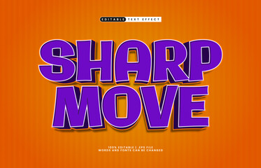 sharp move editable text effect with a happy and fun text style