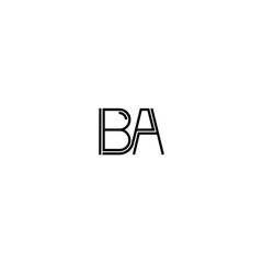 BA monogram logo design letter text name symbol monochrome logotype alphabet character simple logo