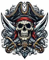 Fototapeta premium TRIBAL TATOO トライバル タトゥ 刺青 和柄 ドクロ 海賊 インディアン