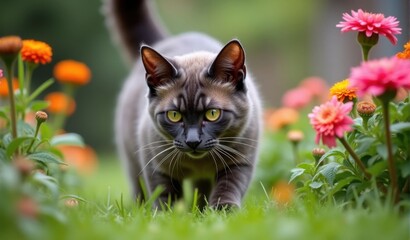 Beautiful cat on a cozy background