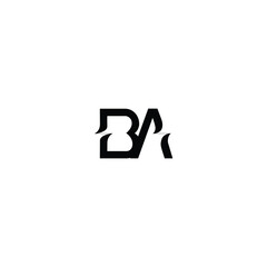 BA monogram logo design letter text name symbol monochrome logotype alphabet character simple logo