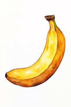 recommend clip art: Watercolor Illustration of a Banana Fruit