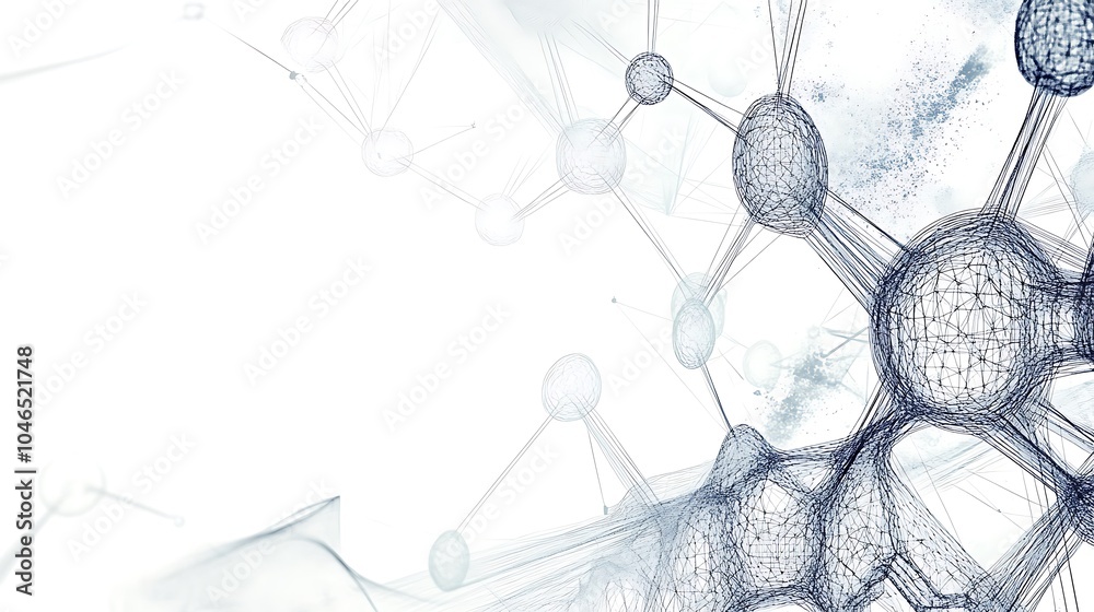 Aufkleber abstract molecular structure with white background.