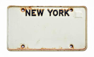A license old metal plate antique vintage new yorf