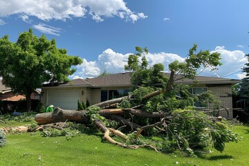 Emergency roof repair required after tree collapses on house, raising serious safety issues