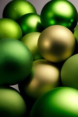 ia generated. golden christmas balls. christmas tree decorations