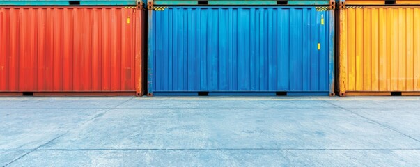 Fototapeta premium Global Trade Regulation: Shipping Containers Inspected at Customs for CBAM Compliance - Side View