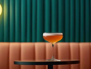 Elegant crafted cocktails glowing softly under the enchanting lights of nightlife ambiance.