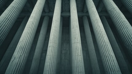 Majestic Pillars A Stunning Perspective of Architectural Grandeur in Stone Structures