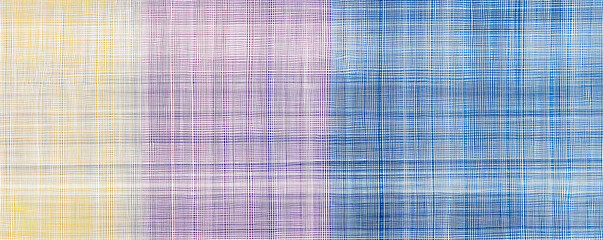  A vibrant and abstract textile design featuring bold plaid and checkered fabric patterns.