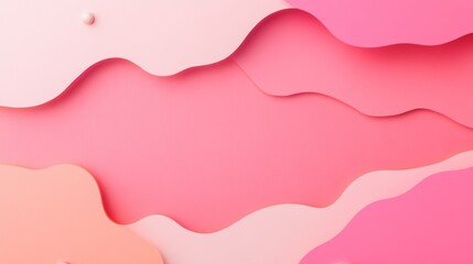 Photo of, Pink background with minimalist abstract shapes and translucent layers for design, banner template