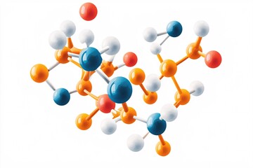 illustration of a barbiturate molecule in detail, perfect for educational and medical purposes, set against a white background.
