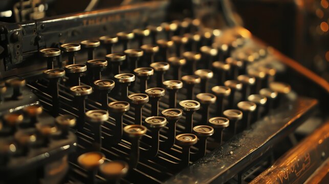 A detailed view of a stenotype machine s chorded keys