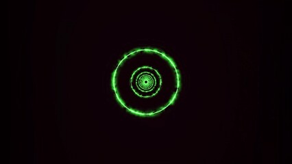 Glowing Green Circular Sci-Fi Pattern