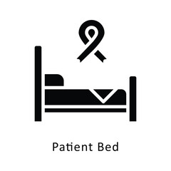 Patient Bed vector Glyph Design icon. Cancer Symbol on White background EPS 10 File
