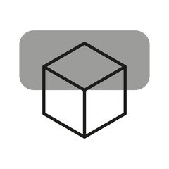 Cube icon. Simple geometric shape. 3D vector symbol. Minimalistic design.