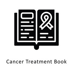  Cancer Treatment Book vector Glyph Design icon. Cancer Symbol on White background EPS 10 File