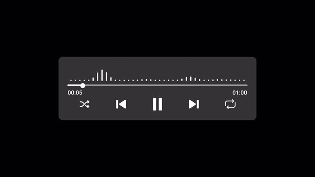 Audio music timeline bar moving with track on a transparent background, Audio waveform equalizer spectrum, Music equalizer, Sound visualization