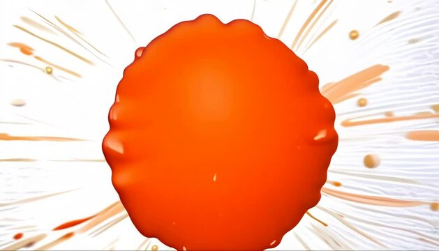 Bright orange paint splodge forms in centre, space for copy